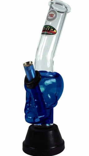 MWP Blue Skull Glass Bong 26cm - Best Bongs And More