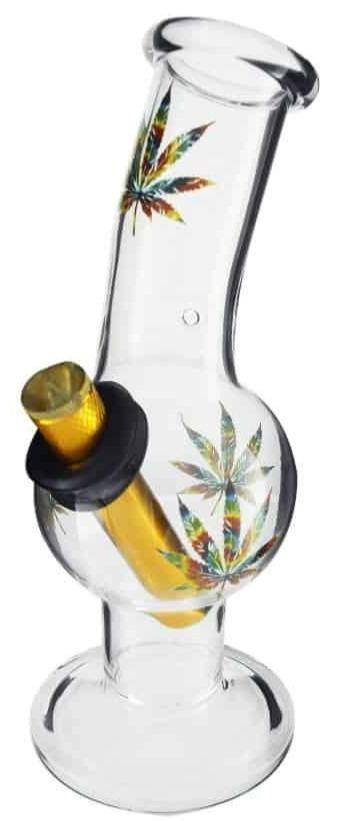 MWP Colourful Leaf All Glass Bong 19cm - Best Bongs And More