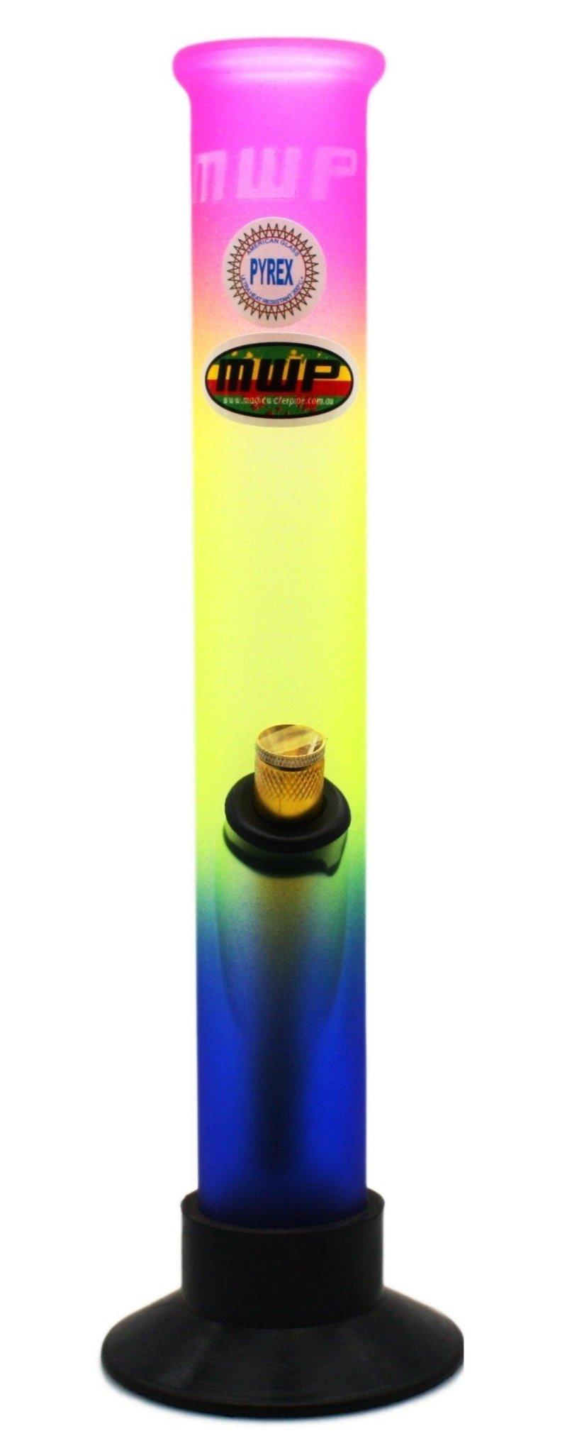 MWP Rainbow Didgeridoo Straight Tube Glass Bong 31cm - Best Bongs And More