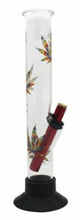 Load image into Gallery viewer, MWP Rasta Leaf Didgeridoo Straight Tube Glass Bong 31cm - Best Bongs And More
