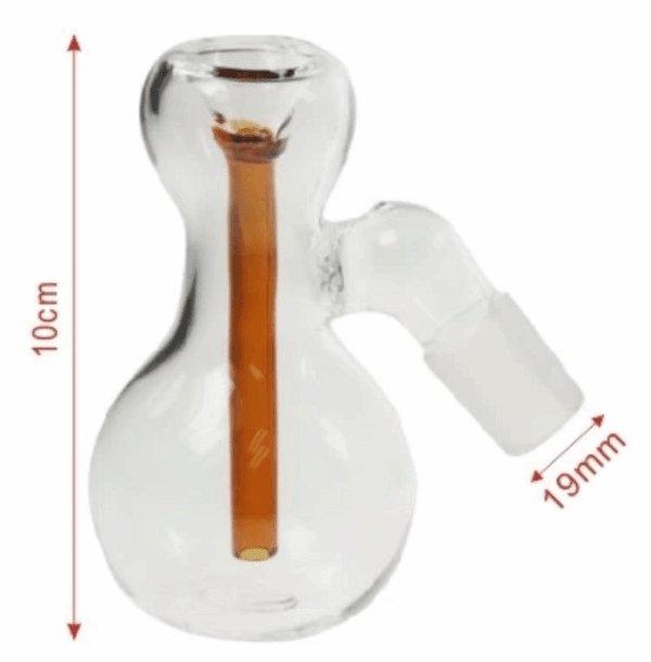 Orange Stem Tar Ash Catcher Glass Chamber 19mm / 10cm - Best Bongs And More