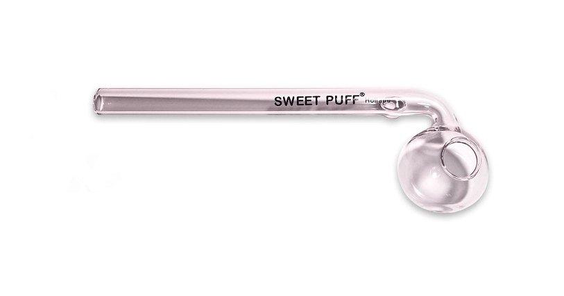 Pink Sweet Puff Glass Pipe With Balancer Stand 14cm - Best Bongs And More