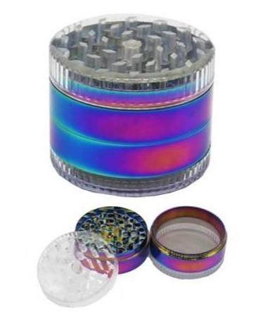 Rainbow Laser Cut Metal 4 Layer Grinder 60mm - Best Bongs And More