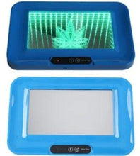 Load image into Gallery viewer, Rolling Tray With Backlight Leaf Design 30cm x 20cm - Best Bongs And More

