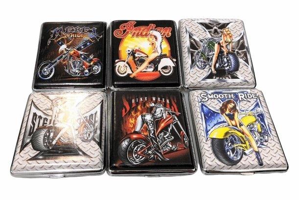 Sexy Motorbike Girl Designs Cigarette Hard Case Tobacco Storage - Best Bongs And More