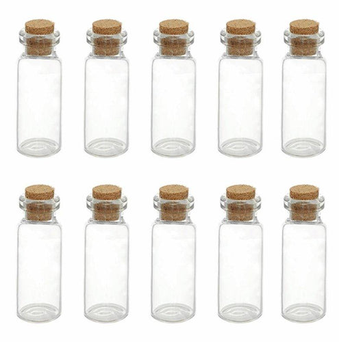 Small Storage Stash Glass Jars With Cork 10 Pack - Best Bongs And More