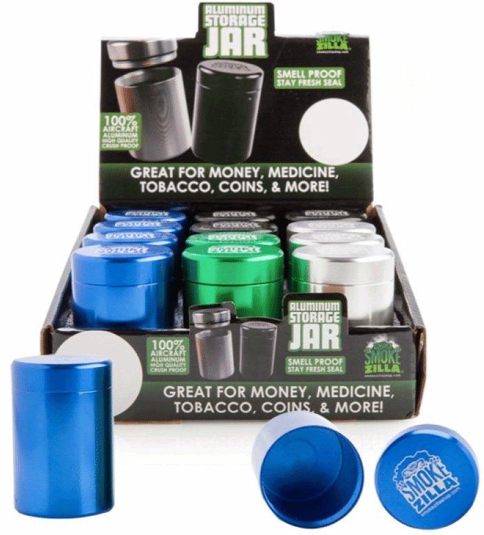 Smokezilla Aluminium Smell Proof Airtight Storage Jar - Best Bongs And More
