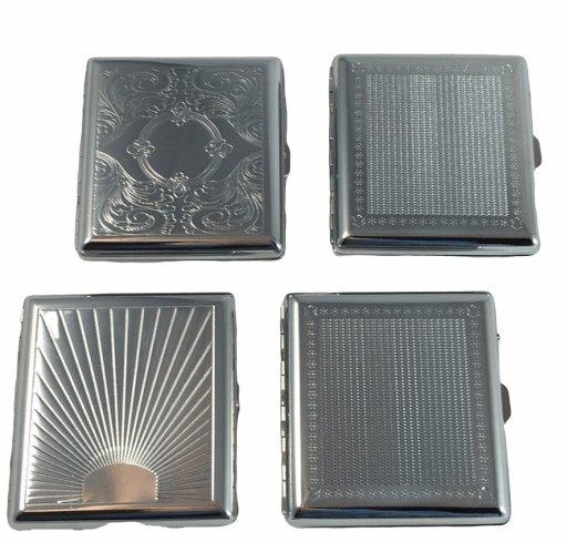 Square Silver Designs Cigarette Hard Case Tobacco Storage - Best Bongs And More