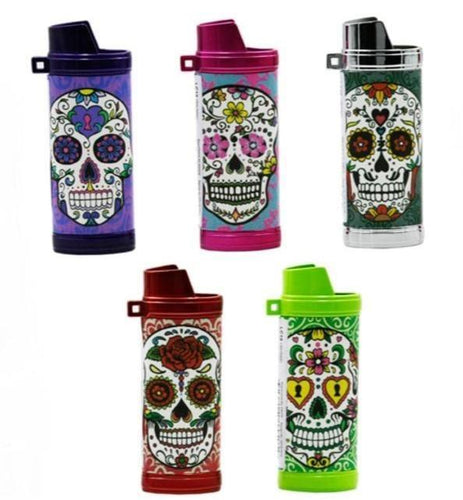 Sugar Candy Skull Lighter Cases 4 Pack - Best Bongs And More