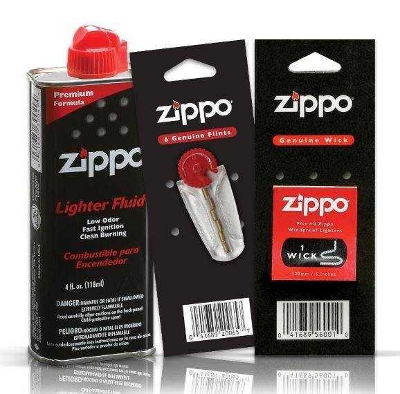 Zippo Genuine Premium Lighter Refill Fluid + Wick + Flints Set - Best Bongs And More